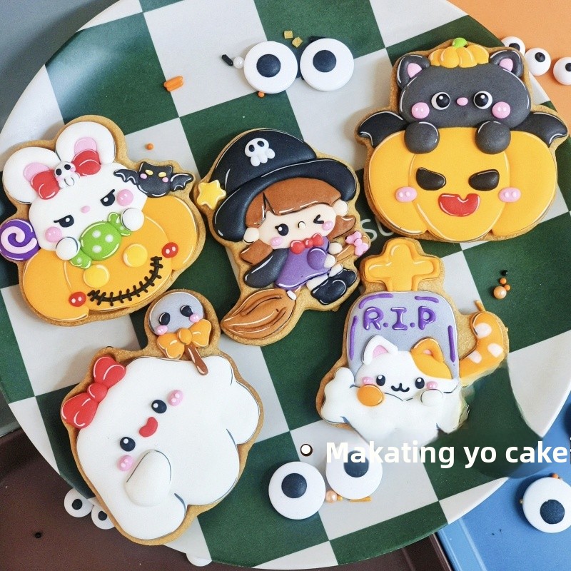 Kitchen Witch Baking - Halloween Kürbis Hexe Geist Cartoon Zuckerplätzchen
