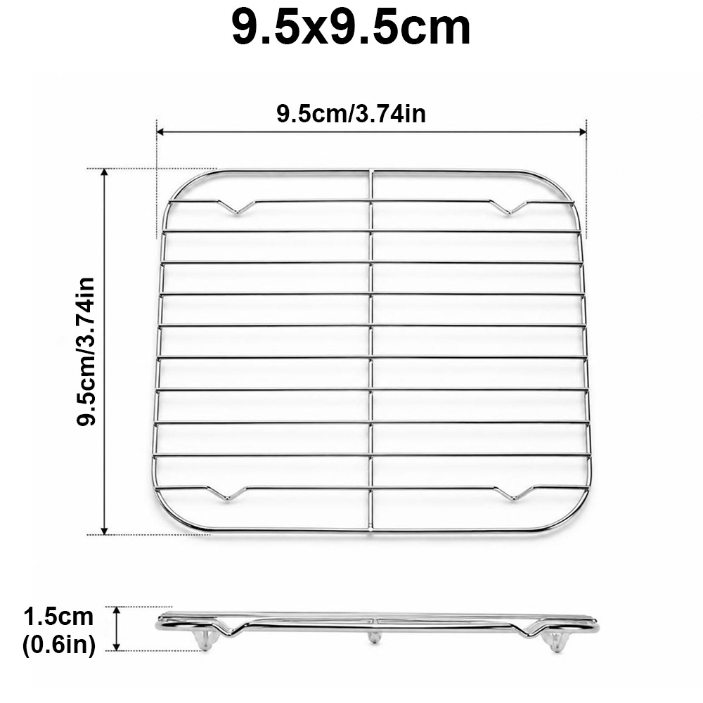 Kitchen Baking Rack - 304 Edelstahl-Kochrost mit Fuß, quadratischer Heißluftfritteusenrost,