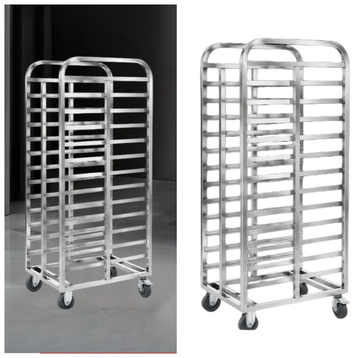 Kitchen Baking Cart - Edelstahl Mehrstöckiger Backblechwagen Kommerzieller Küchen-Edelstahl-Backwagen Multifunktionaler