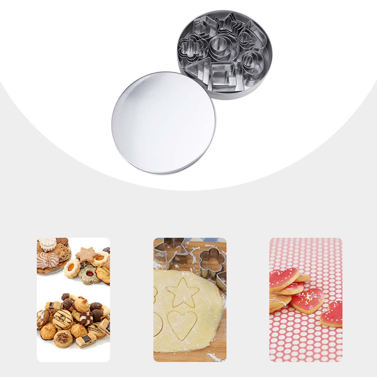 Baking Kitchen Set - 24-teiliges Set aus Ausstechformen aus Edelstahl