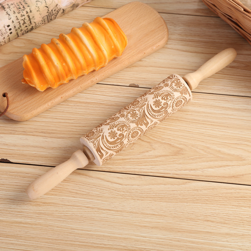 1PC Präge Gravierte Rolling Pi – Kitchen Roller Baking Bewertung und Preis