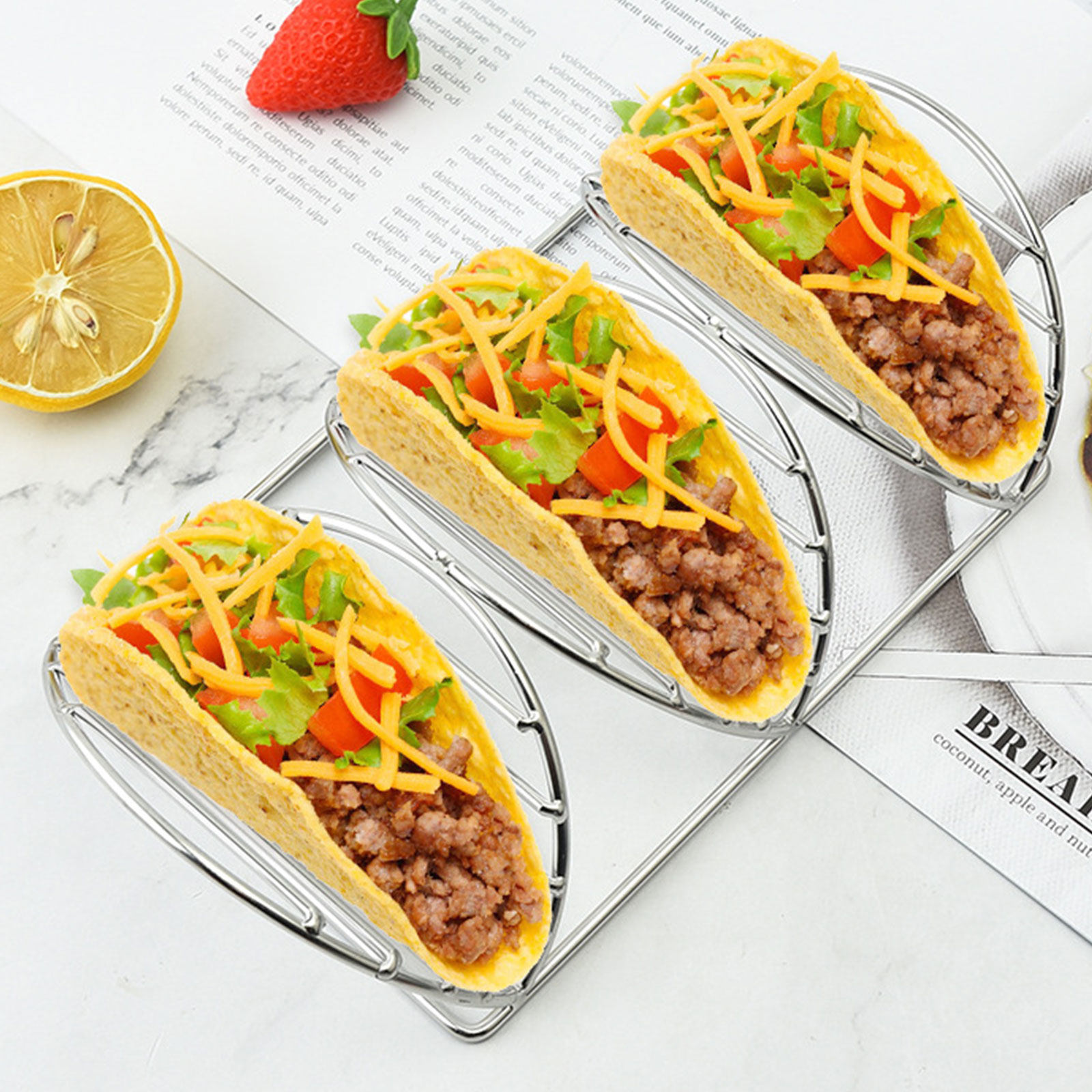 Taco-Ständer aus Edelstahl mit – Kitchen Baking Rack Bewertung und Preis