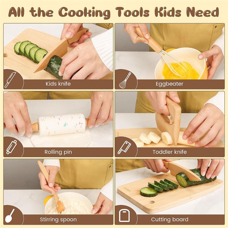 Holz-Kindermesser und Backset  – Kitchen Kids Baking Set Bewertung und Preis