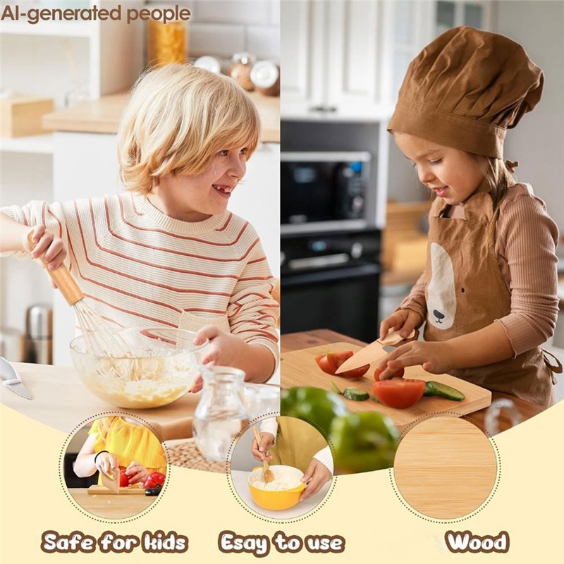 Holz-Kindermesser und Backset  – Kitchen Kids Baking Set Bewertung und Preis